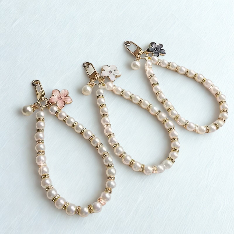 Beaded phone wrist strap